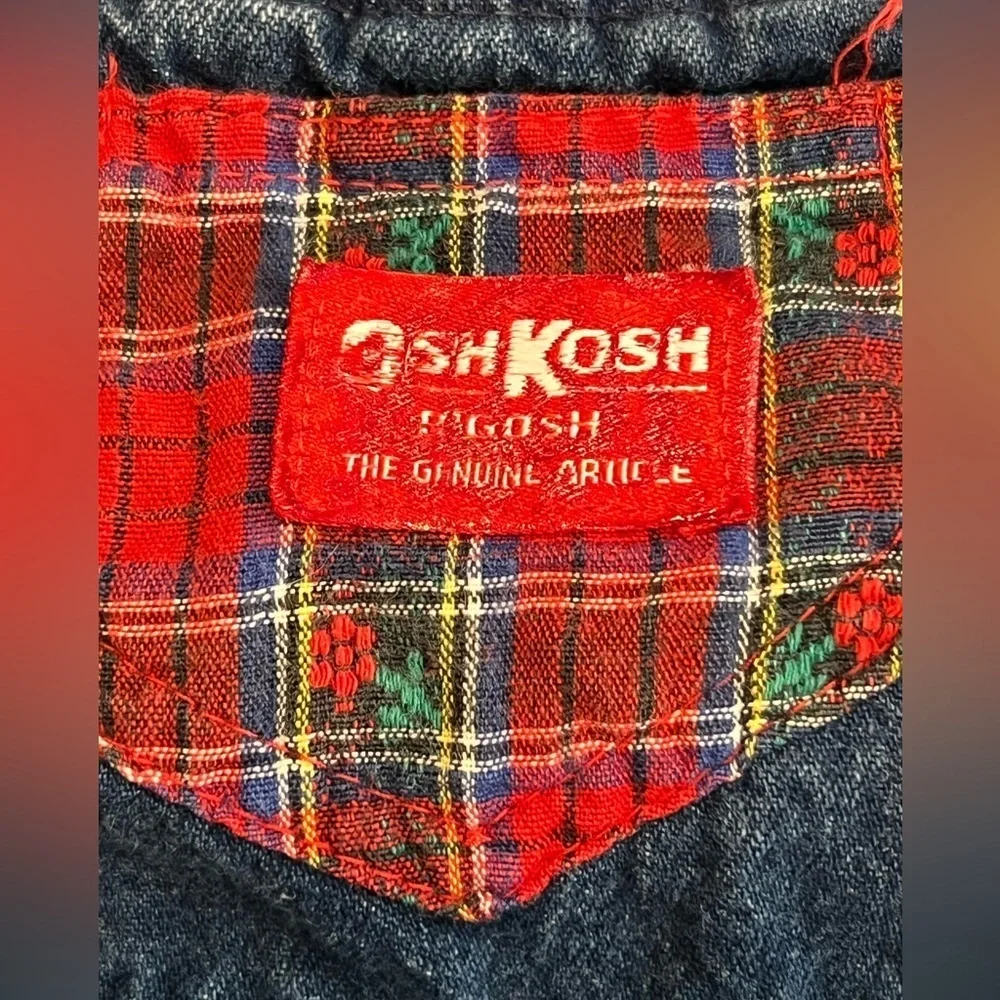 RARE Vintage OSHKOSH B'GOSH Denim Bubble Overalls 18 Month Girls USA Made